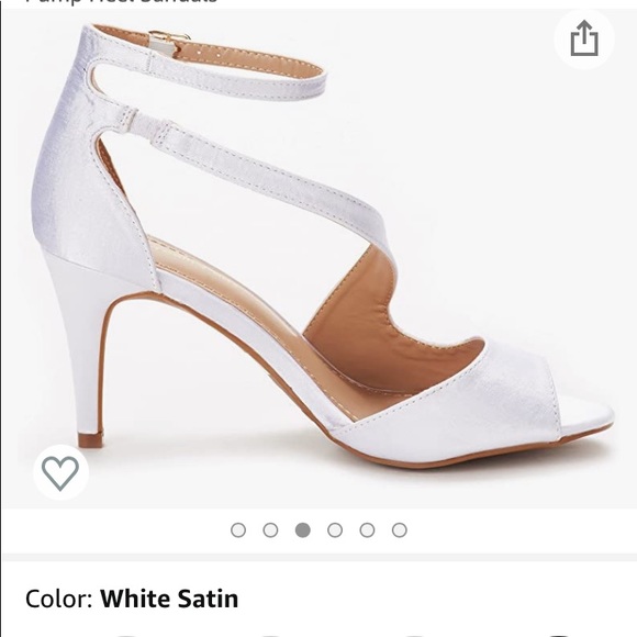 NIB Dream pairs white satin Nile heels size 7 - Picture 4 of 10